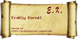 Erdély Kornél névjegykártya